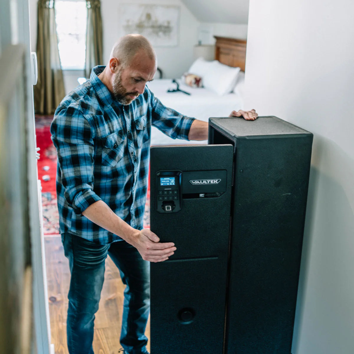 Armadio per armi ViSN RS500i-BK Cassaforte biometrica intelligente per fucili, rivestita in nero