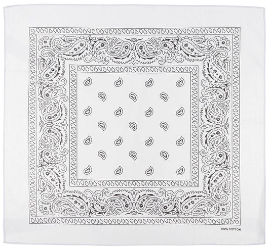 Bandana, weiß-schwarz, ca. 55 x 55 cm, Baumwolle