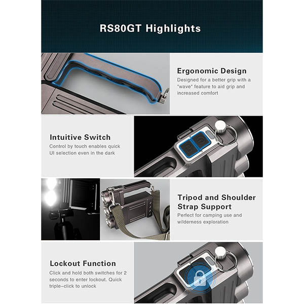 Searchlight RS80GT, 10.000 lumen (batteria inclusa)