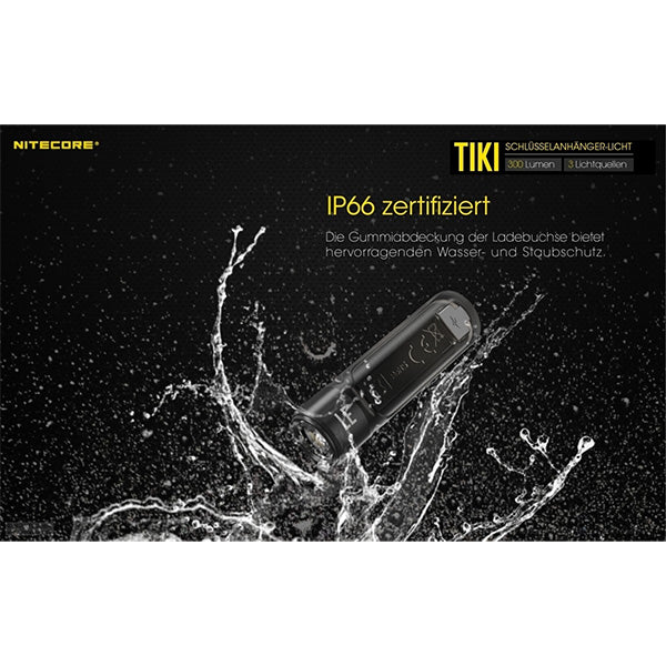 Torcia LED mini NITECORE TIKI - 300 lumen, incl. batteria