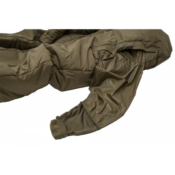 Kunstfaserschlafsack SURVIVAL ONE, OLIVE, Grösse L bis Körpergrosse 200cm Reissverschluss Mitte
