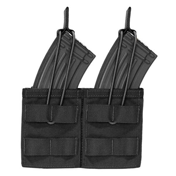 *Double MOLLE Open AK 7.62mm Mag / Bungee Retention- 2 Mag, black
