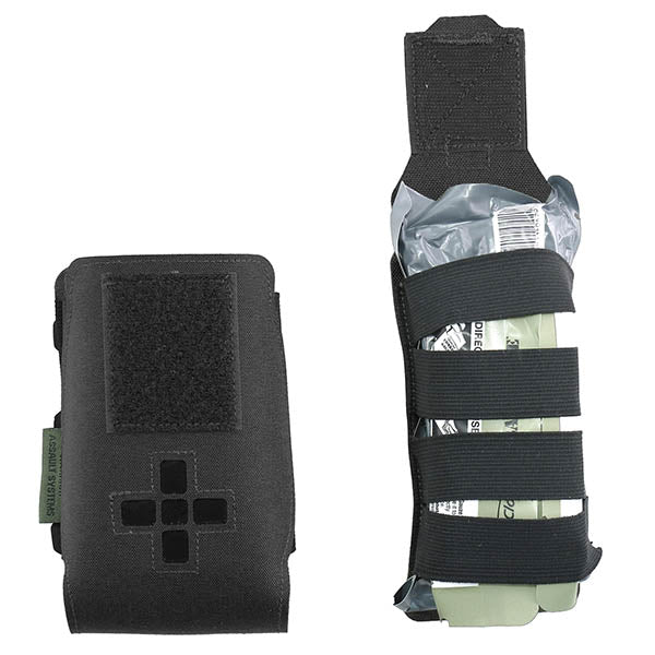 Kit di pronto soccorso individuale piccolo orizzontale tagliato al laser, nero