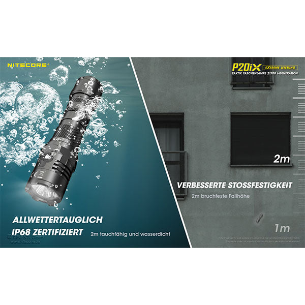 Torcia tattica a LED P20iX, 4.000 lumen, incl. batteria