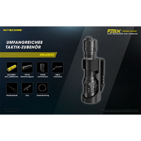 Torcia tattica a LED P20iX, 4.000 lumen, incl. batteria
