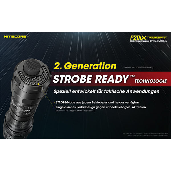 Torcia tattica a LED P20iX, 4.000 lumen, incl. batteria