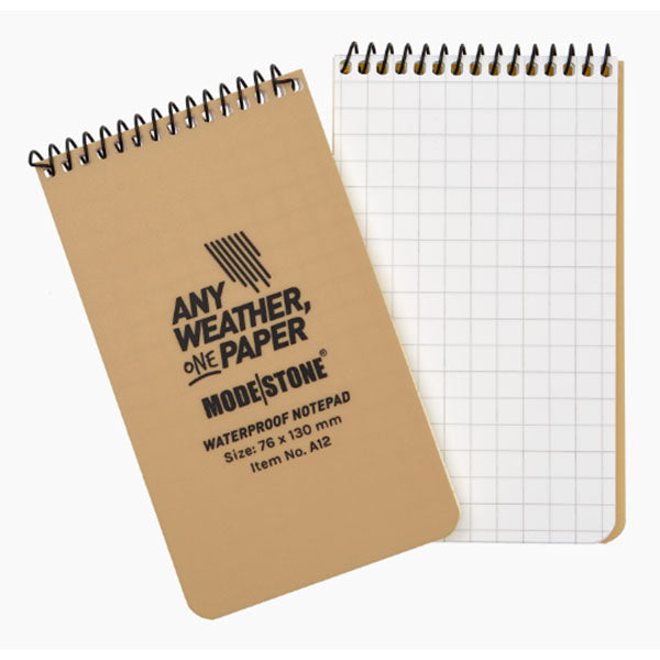 ANY WEATHER ONE PAPER, blocco note a spirale 76x130 mm, 50 fogli, marrone chiaro militare