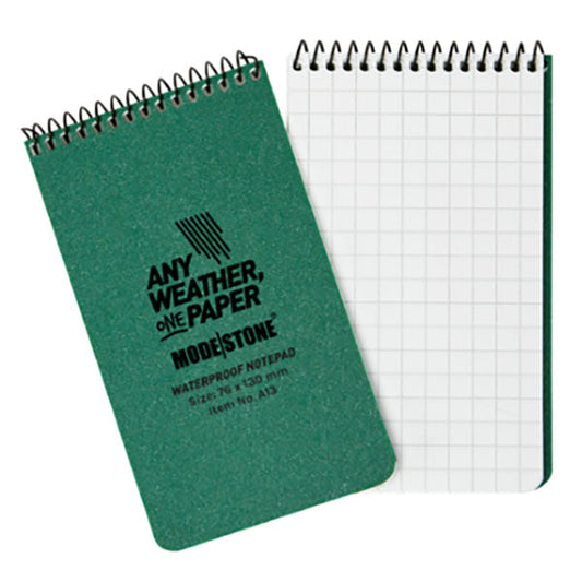 ANY WEATHER ONE PAPER, Spiral-Notizblock 76x130mm, 50 Blatt, military green