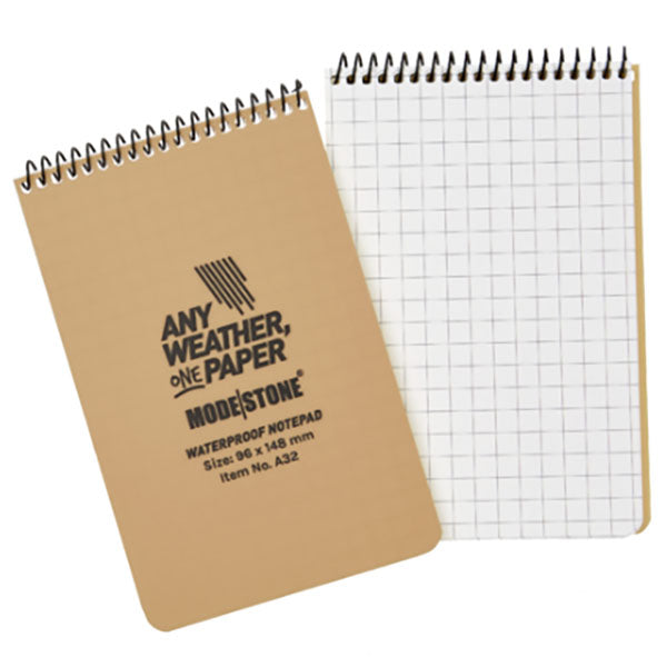 ANY WEATHER ONE PAPER, blocco note a spirale 96x148 mm, 50 fogli, marrone chiaro militare