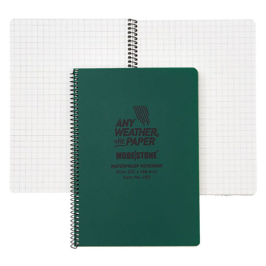 ANY WEATHER ONE PAPER, Spiral-Notizbuch 210x148mm (A5), 50 Blatt, military green