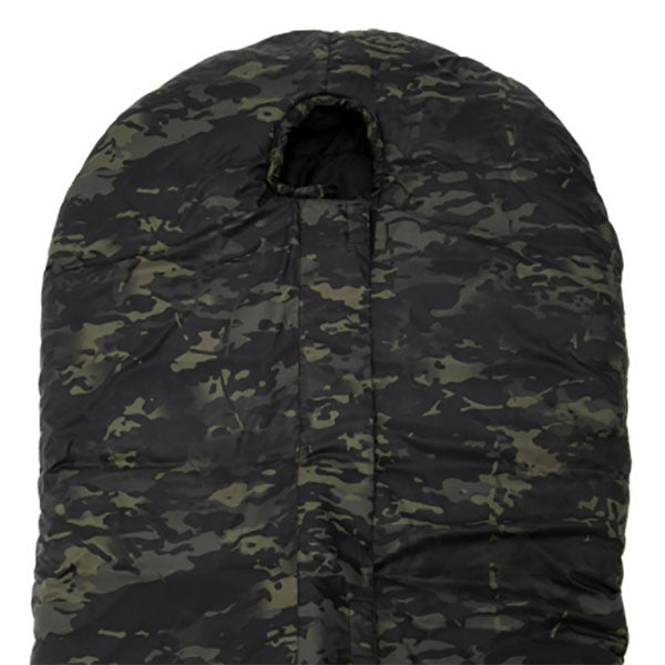 Kunstfaserschlafsack DEFENCE 4, multicam/black, Grösse L, Reissverschluss mittig