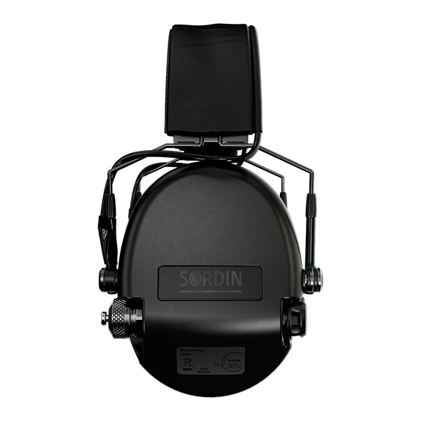 Protezione acustica SORDIN SUPREME MIL AUX, archetto sottile, nero