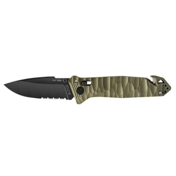 Klappmesser CAC S200, Wellenschliff, khaki