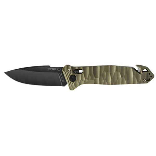 Klappmesser CAC S200, Glattschliff, khaki
