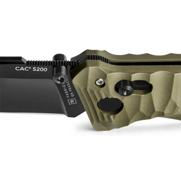 Klappmesser CAC S200, Glattschliff, khaki