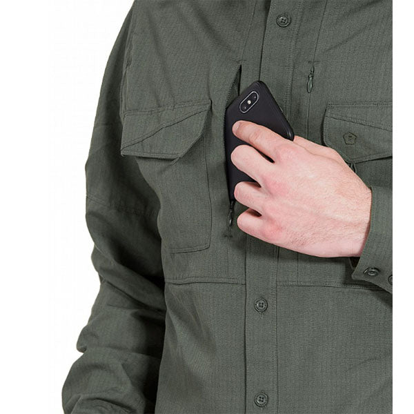 langarm Hemd PLATO SHIRT, ripstop, camo green