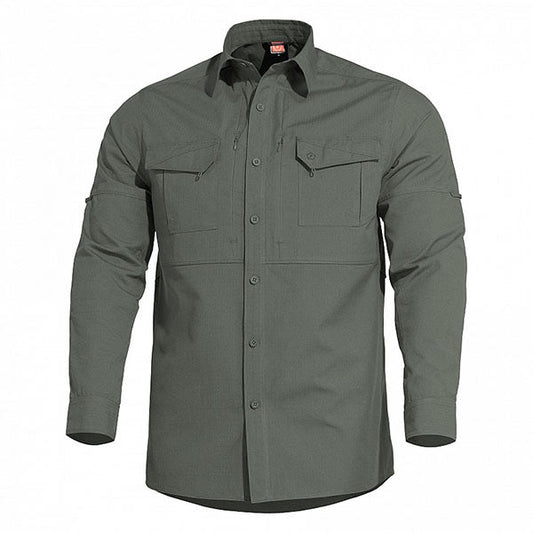 langarm Hemd PLATO SHIRT, ripstop, camo green