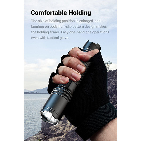 Taktische LED Taschenlampe A1 PRO, 1'300 Lumen (inkl. Akku)