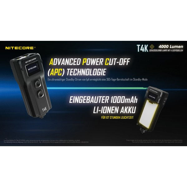TORCIA LED NITECORE T4K - 4.000 lumen (batteria inclusa)