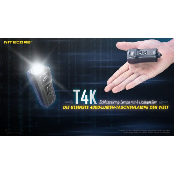 TORCIA LED NITECORE T4K - 4.000 lumen (batteria inclusa)