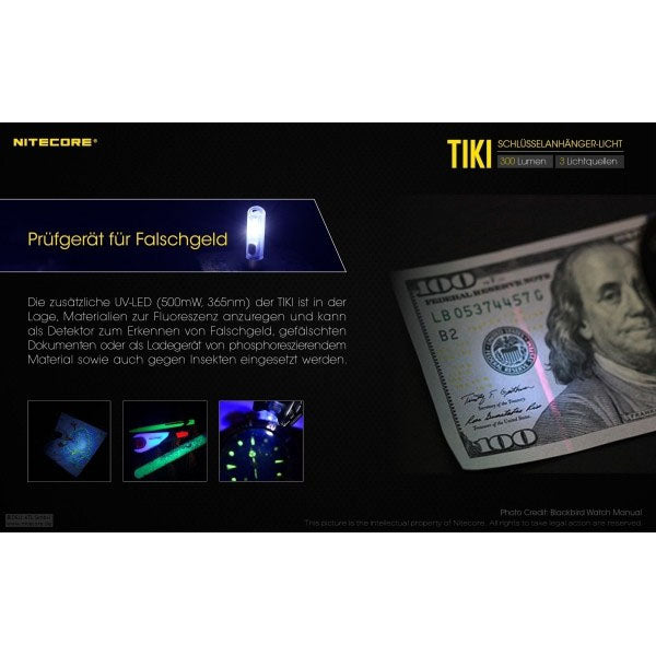 TORCIA LED NITECORE TIKI LE, 300 lumen (batteria inclusa), nera