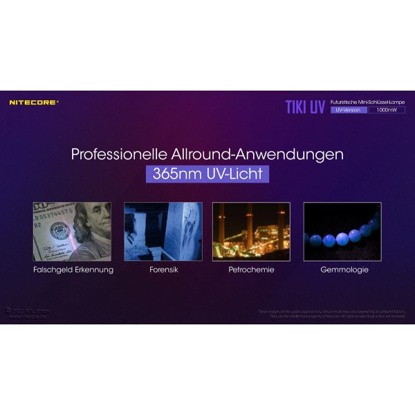 TORCIA LED TIKI UV, 1.000 mW (batteria inclusa)
