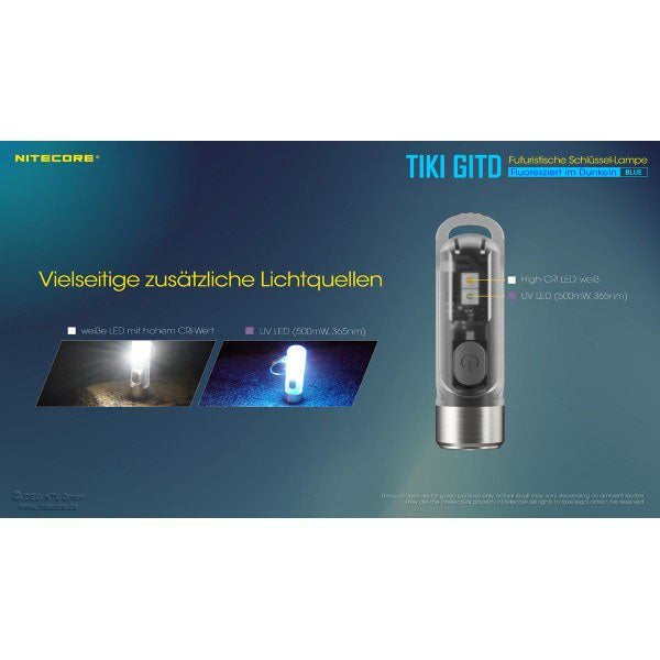 TORCIA LED TIKI GITD blu, 300 lumen (batteria inclusa)