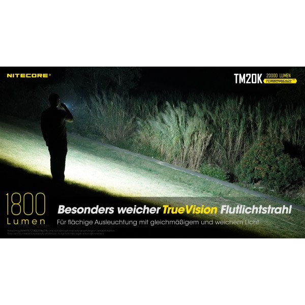 Torcia tattica a LED TM20K, 20.000 lumen, incl. batterie