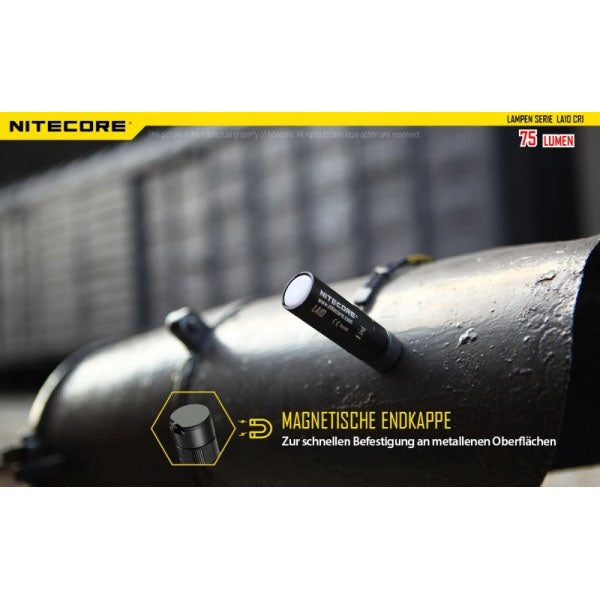 TORCIA LED NITECORE LA10CRI - 75 lumen (senza batteria), nera