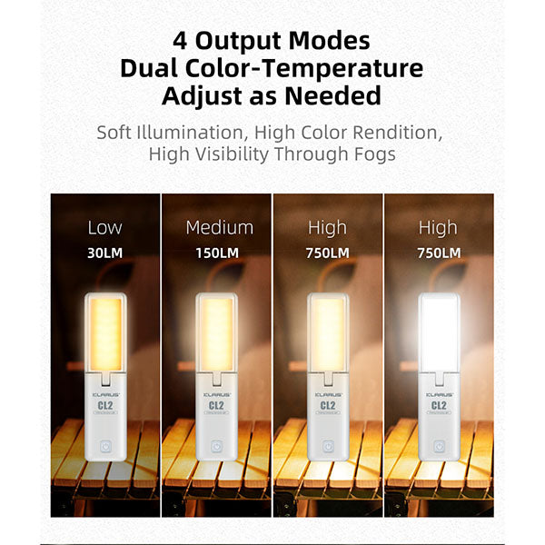 lampada da campeggio a LED pieghevole CL2, 750 lumen (batterie incluse)