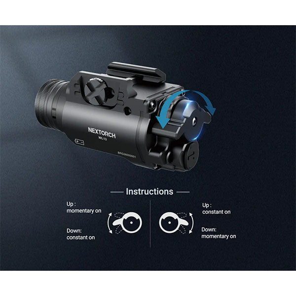 Lampada per armi WL13, 1.300 lumen (batterie incluse)