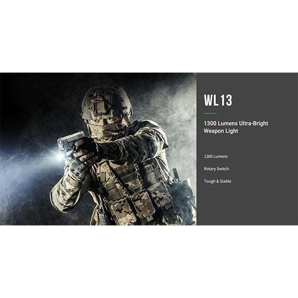 Lampada per armi WL13, 1.300 lumen (batterie incluse)