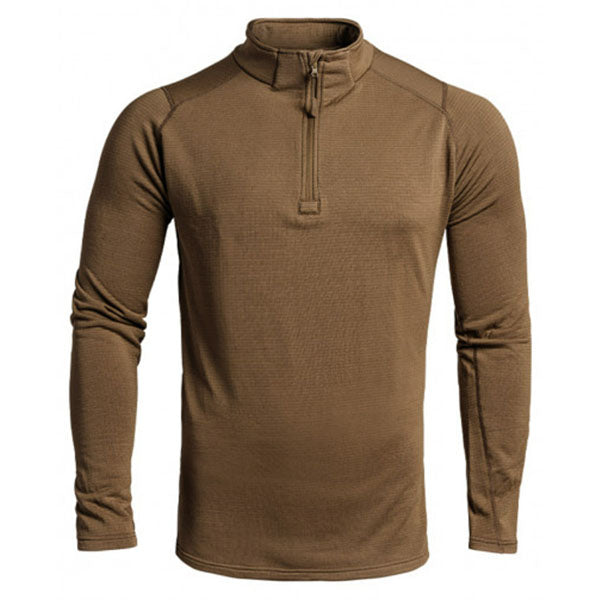 Langarm Shirt THERMO PERFORMER SWEAT ZIP -10°C/-20°C, tan
