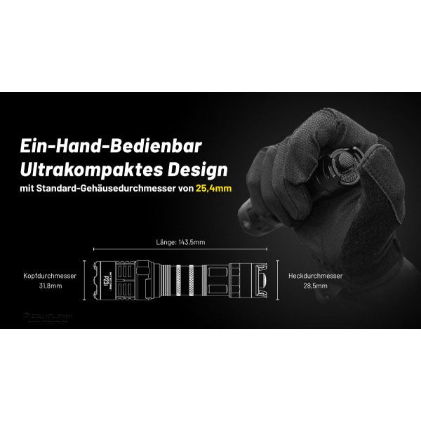 TORCIA LED tattica P23i - 3.000 lumen, batteria inclusa