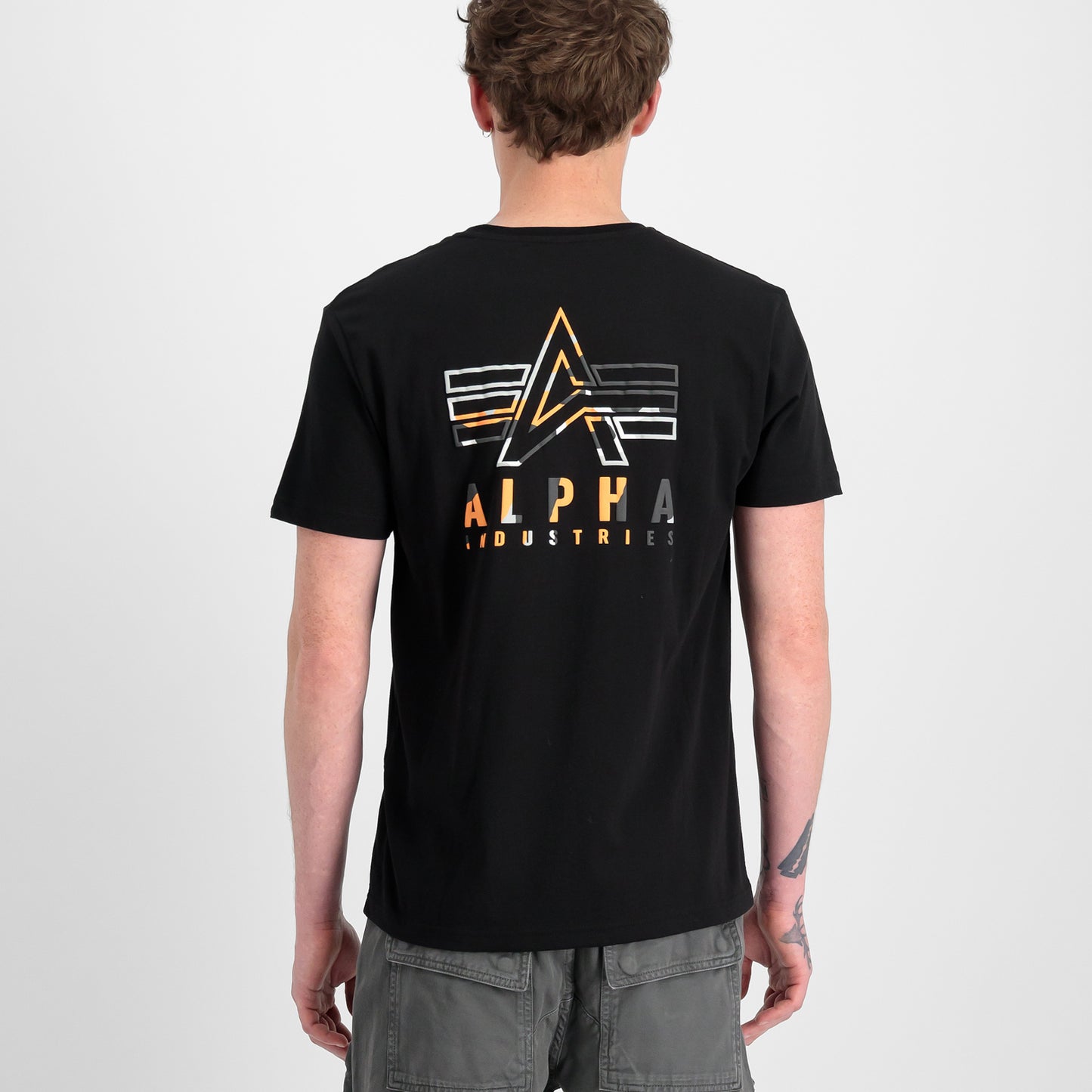 T-shirt con stampa sul retro e logo Puff