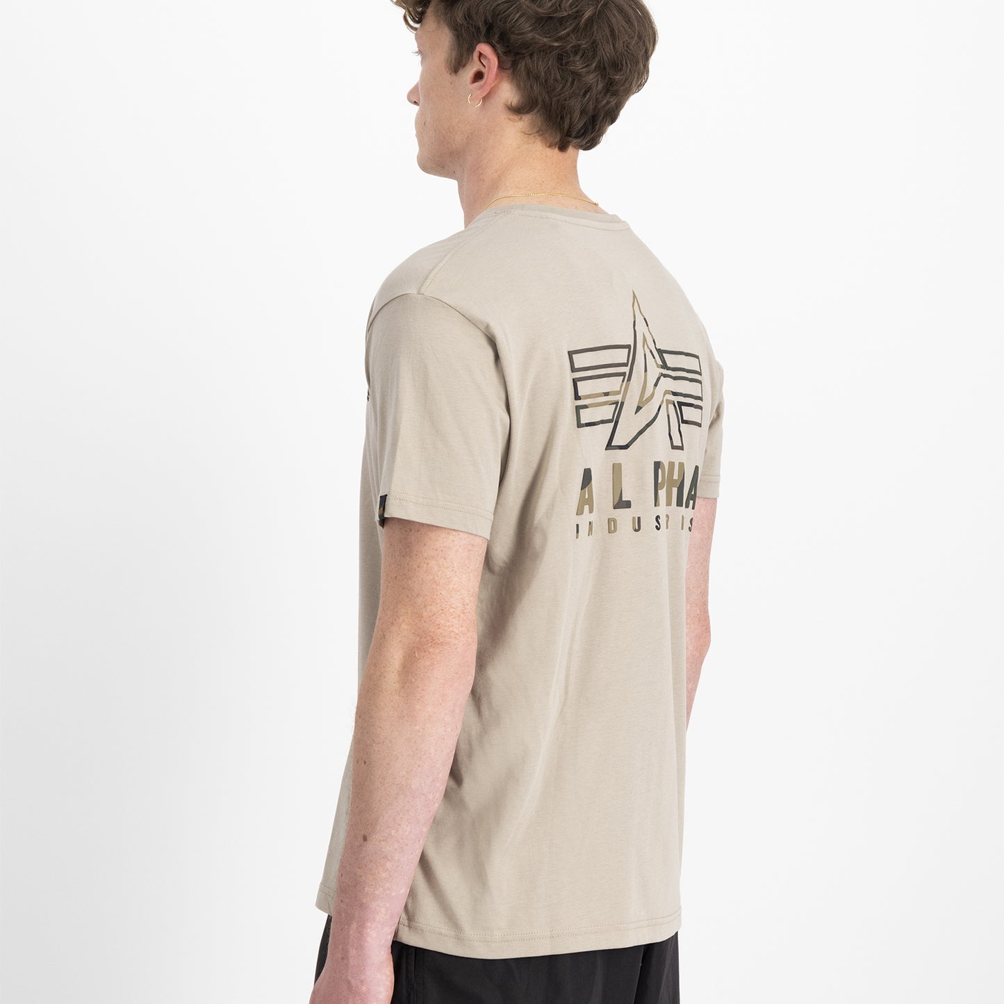 T-shirt con stampa sul retro e logo Puff