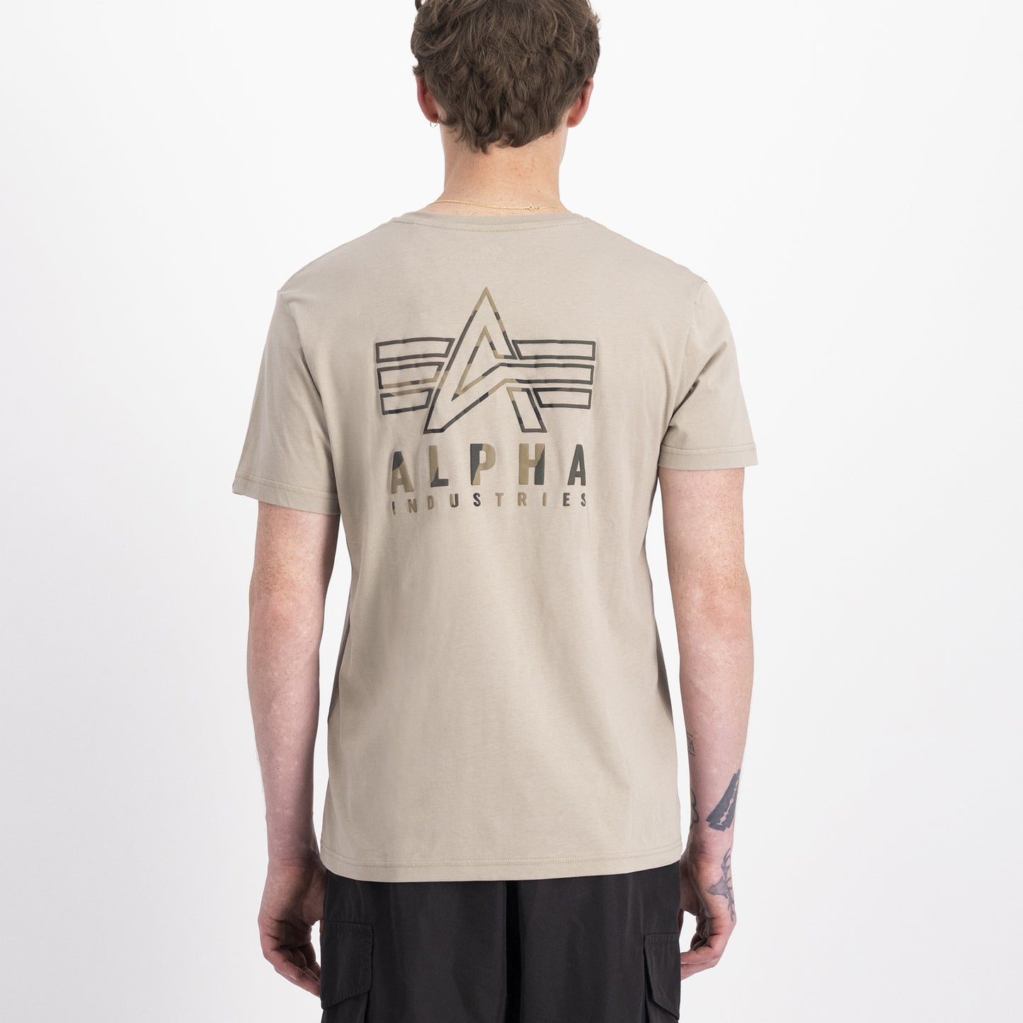 T-shirt con stampa sul retro e logo Puff