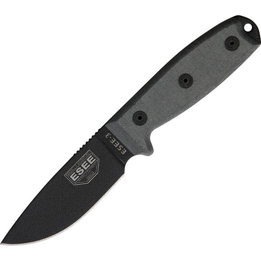 Survivalmesser MODEL 3 STANDARD EDGE, Glattschliff, grey/black