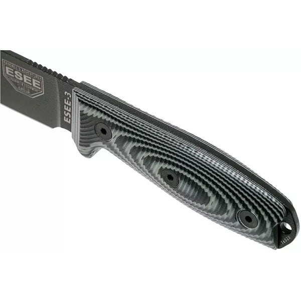 Survivalmesser MODEL 3 3D, Glattschliff, black/gray