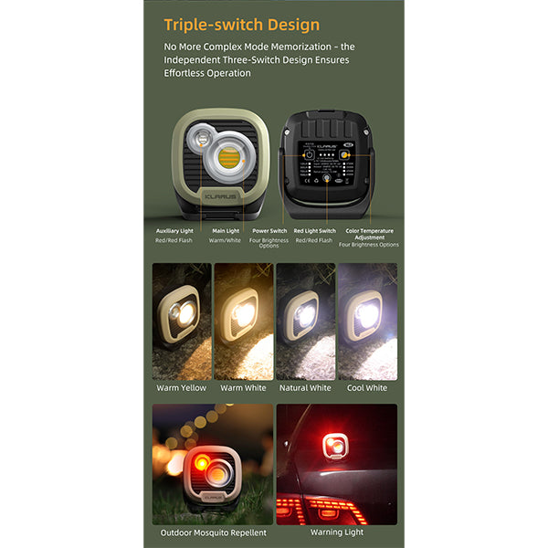 Lampada da campeggio a LED WL3, 1.500 lumen, (batteria inclusa), marrone chiaro