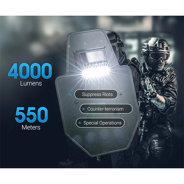 Lampada tattica a LED P20 4K, 4.000 lumen (batterie incluse)