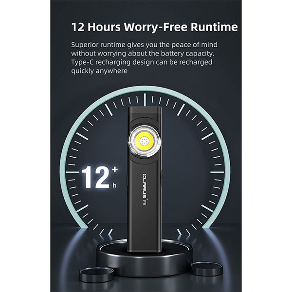 EDC LED-Lampe E5, 600 Lumen, (inkl. Akku), black