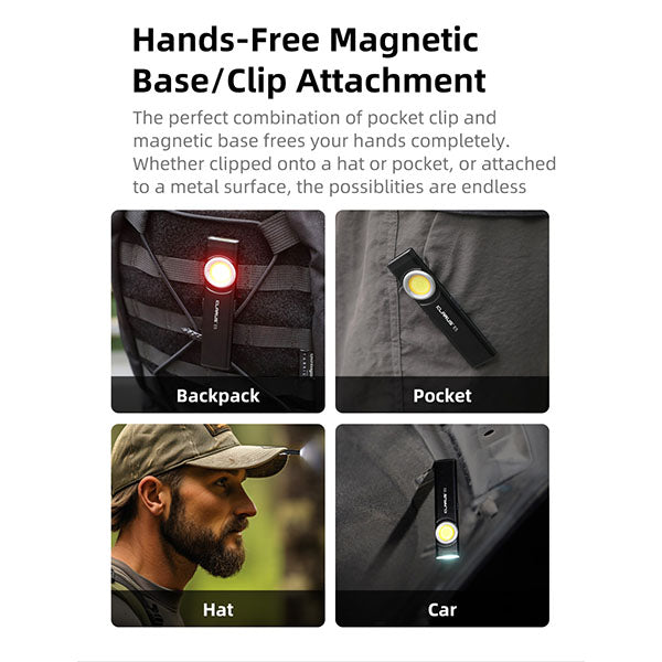 EDC LED-Lampe E5, 600 Lumen, (inkl. Akku), black