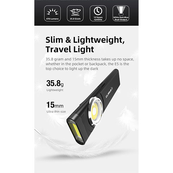 EDC LED-Lampe E5, 600 Lumen, (inkl. Akku), black