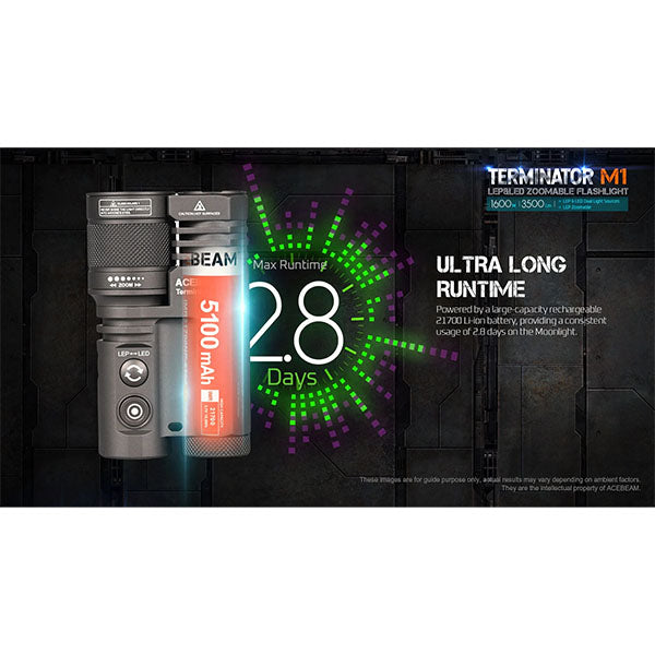 Proiettore TERMINATOR M1 DUAL HEAD, 3.500 lumen, bianco freddo 6500K (batteria inclusa)