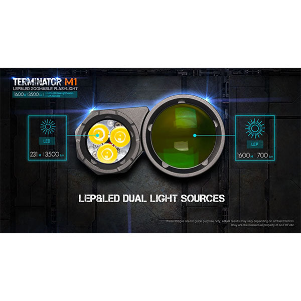Proiettore TERMINATOR M1 DUAL HEAD, 3.500 lumen, bianco freddo 6500K (batteria inclusa)
