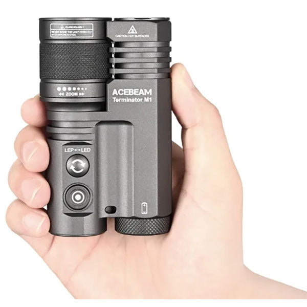 Proiettore TERMINATOR M1 DUAL HEAD, 3.500 lumen, bianco freddo 6500K (batteria inclusa)