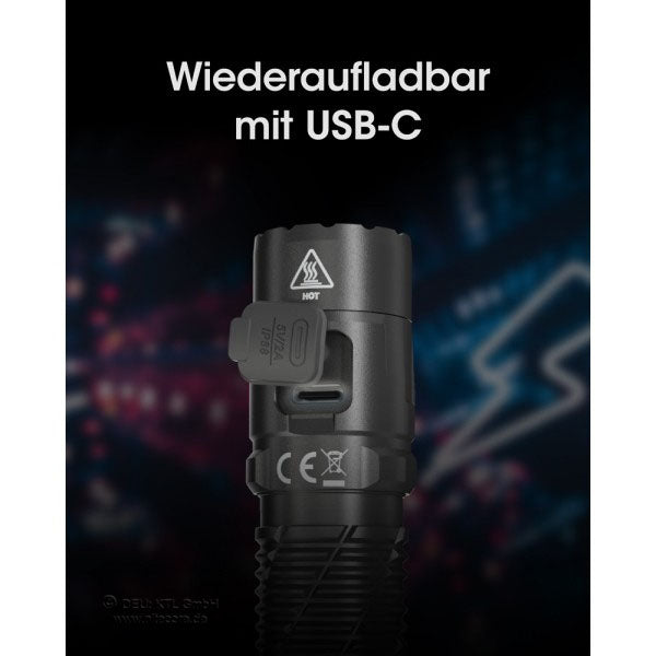 Torcia tattica a LED MH12 PRO, 3.300 lumen, incl. batteria