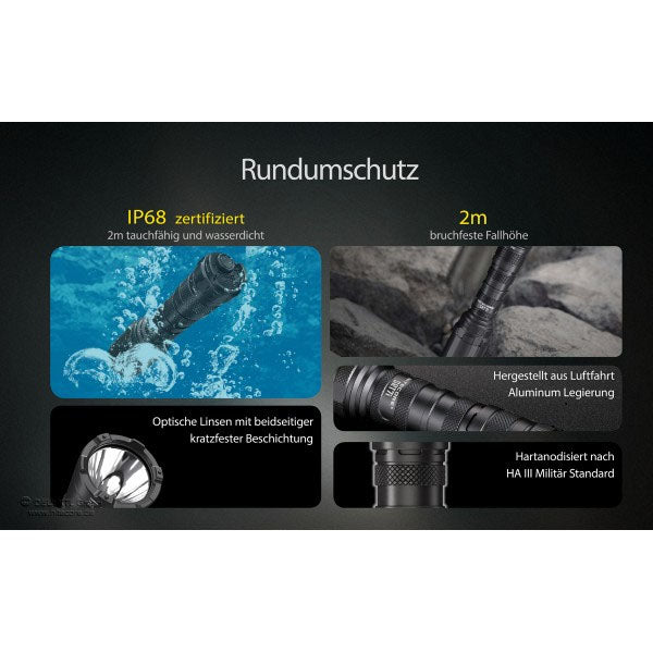 Torcia tattica a LED SRT7i, 3.000 lumen, incl. batteria