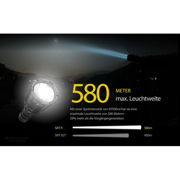 Torcia tattica a LED SRT7i, 3.000 lumen, incl. batteria